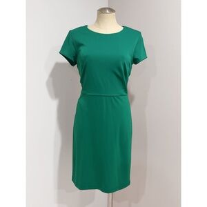 Ann Taylor Women's Green Short Sleeve Stretch Sheath Dress Size 6